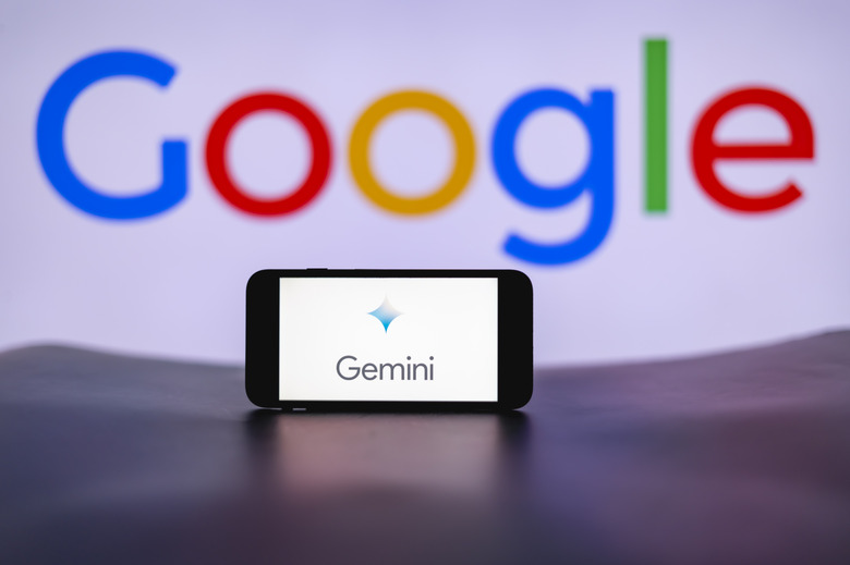 INDIA - 2023/12/13: In this photo illustration, the Gemini logo is seen displayed on a mobile phone screen with Google logo in the background. (Photo Illustration by Idrees Abbas/SOPA Images/LightRocket via Getty Images)