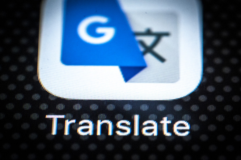 The Goole Translate app for mobile devices is seen on the screen of a portable device on December 6, 2017. (Photo by Jaap Arriens/NurPhoto via Getty Images)