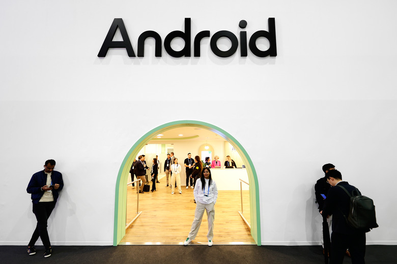The Android logo, the Google-developed mobile operating system, is the best-selling OS worldwide on smartphones and tablets and has the largest installed base of any operating system in the world, on their pavilion during the Mobile World Congress 2025 in Barcelona, Spain, on March 5, 2025. (Photo by Joan Cros/NurPhoto via Getty Images)
