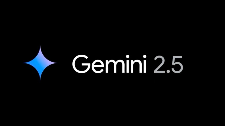 The Gemini logo beside the words Gemini 2.5 on a black background