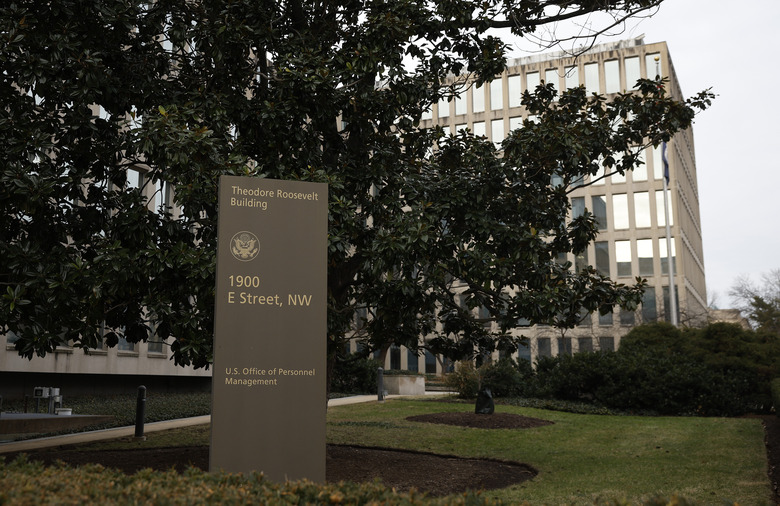 WASHINGTON, DC - FEBRUARY 03: The Theodore Roosevelt Federal Building headquarters of the U.S. Office of Personnel Management is seen on February 03, 2025 in Washington, DC. Elon Musk, tech billionaire and head of the Department of Government Efficiency (DOGE), and his aids have been given access to federal employee personal data and have allegedly locked out career civil servants from the OPM computer systems. (Photo by Kevin Dietsch/Getty Images)