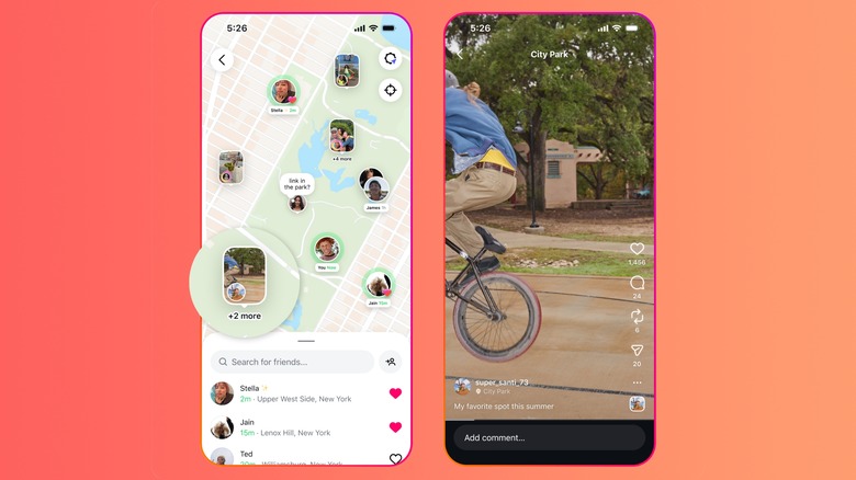 A screenshot of the Instagram Map and a Stories post on the Instagram Map.