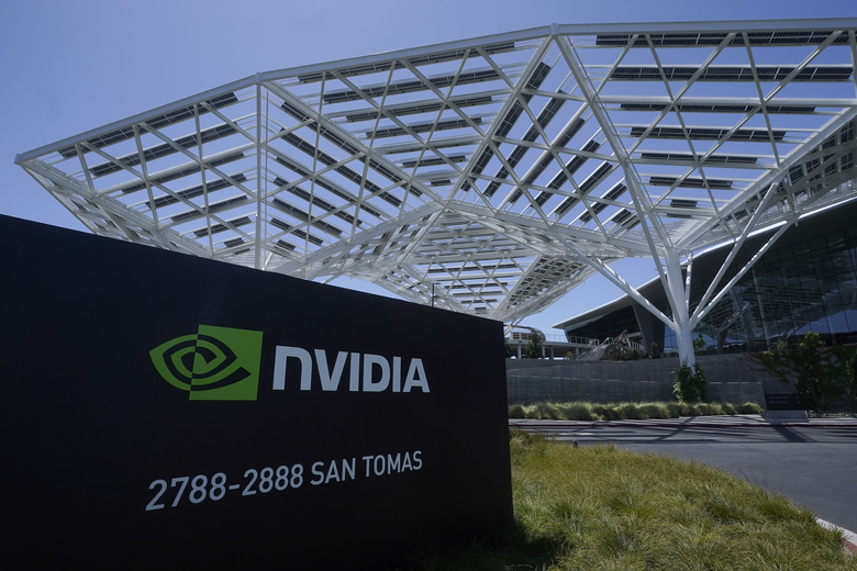 A Nvidia office building is shown in Santa Clara, Calif., Wednesday, May 31, 2023. (AP Photo/Jeff Chiu)