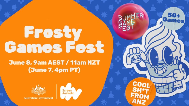 Promotional banner for Frosty Games Fest during Summer Game Fest 2025