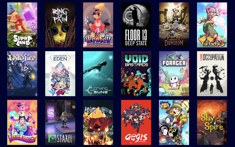 Screenshot of Humble Games game library