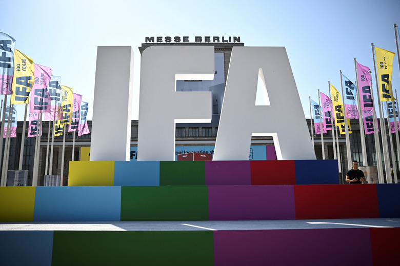 The IFA logo display is seen ahead of the upcoming International Radio Exhibition, IFA, an innovation and technology trade fair in consumer electronics and home appliances, in Berlin, Germany September 5, 2024. REUTERS/Annegret Hilse