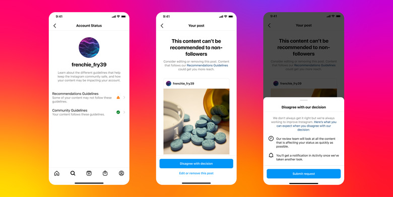 Instagram will explain to creators when content is removed from recommendations.