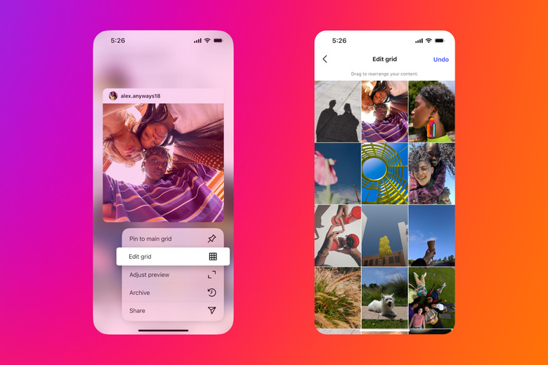 Screenshots of the Instagram interface.