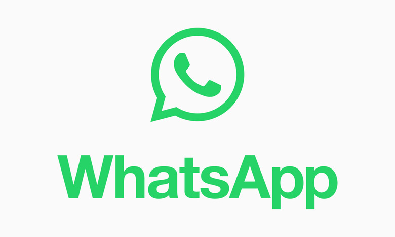 WhatsApp logo in green text against a light background.