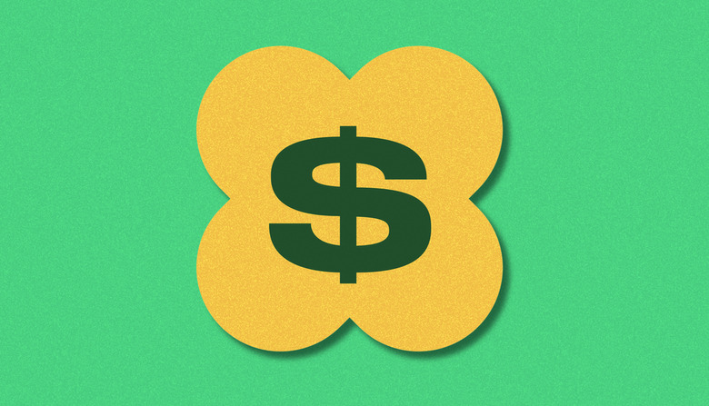 A logo with a money sign in the middle.