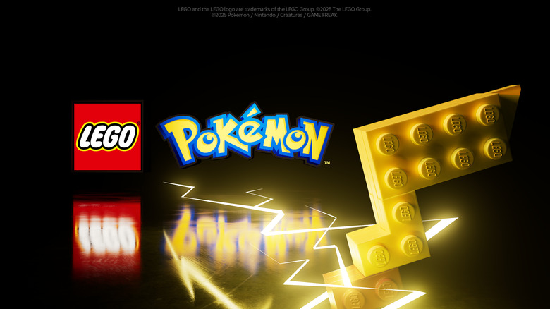 Teaser graphic for a collaboration between Lego and Pokémon