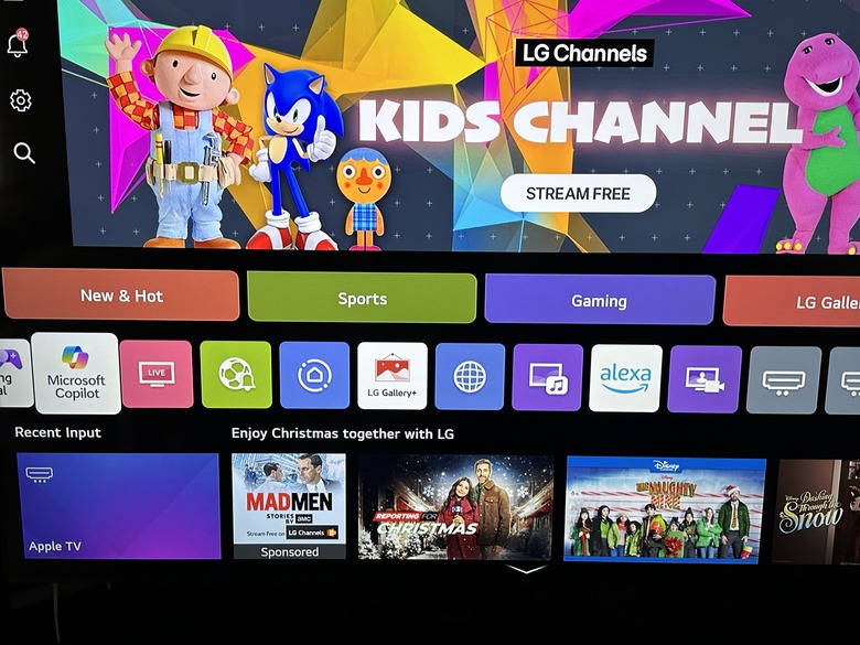 The Microsoft Copilot app on an LG Smart TV