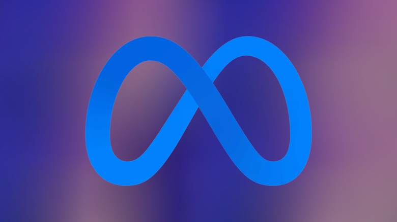 The Meta logo on a gradient background.