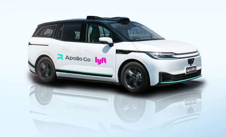 Render of an Baidu Apollo Go vehicle with Lyft branding