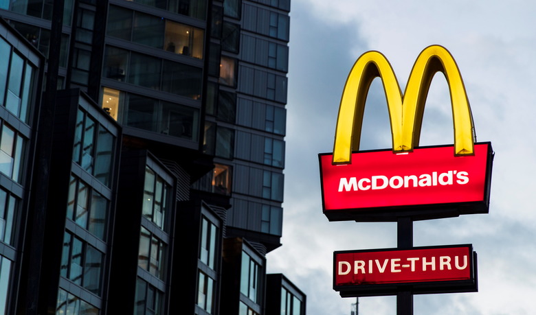 A view shows a sign outside a McDonald's drive-thru restaurant in London, Britain, December 10, 2021. Picture taken December 10, 2021. REUTERS/May James