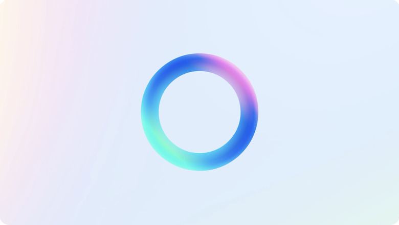 A multi-colored circle.
