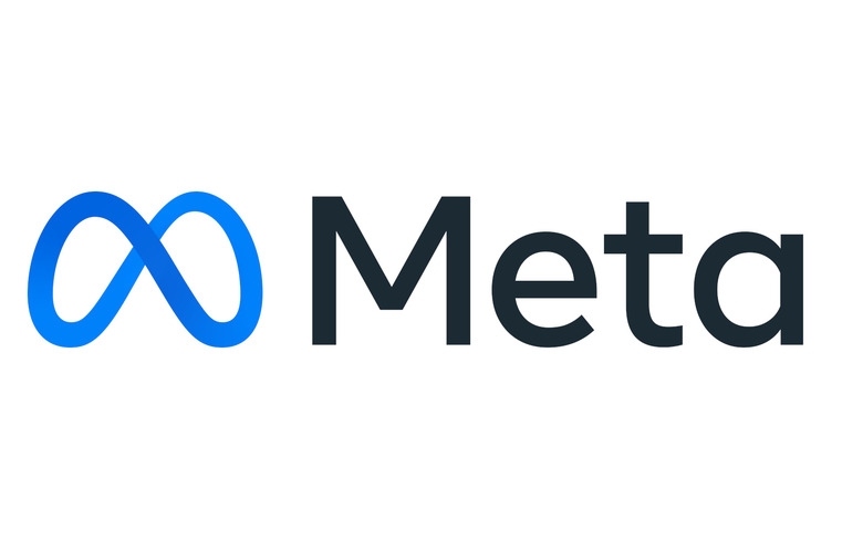 A logo of Meta
