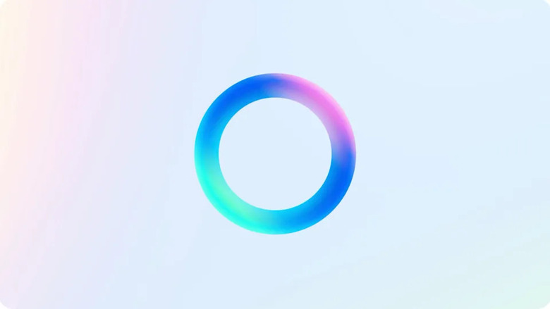 The logo for Meta AI, a blue, purple and green circle against a light gradient background