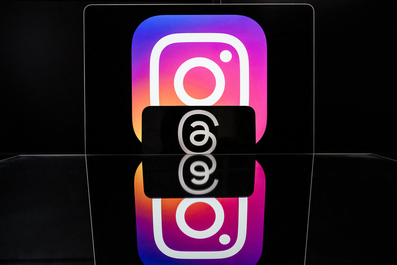 This photograph taken on March 7, 2024 in Nantes, shows the logo of US social media platform Instagram (Top) and US social media platform Threads, both of US company Meta. (Photo by LOIC VENANCE / AFP) (Photo by LOIC VENANCE/AFP via Getty Images)