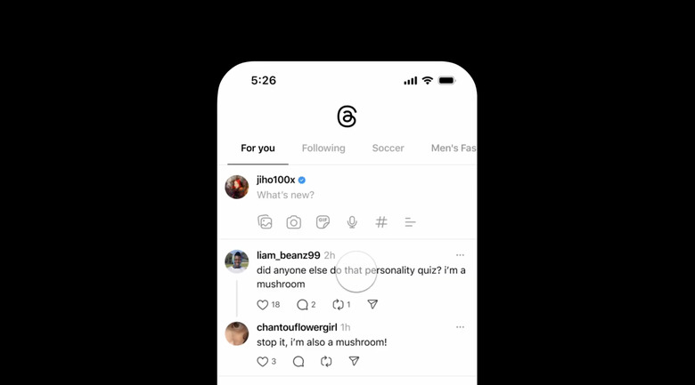 Threads custom feeds in the app.