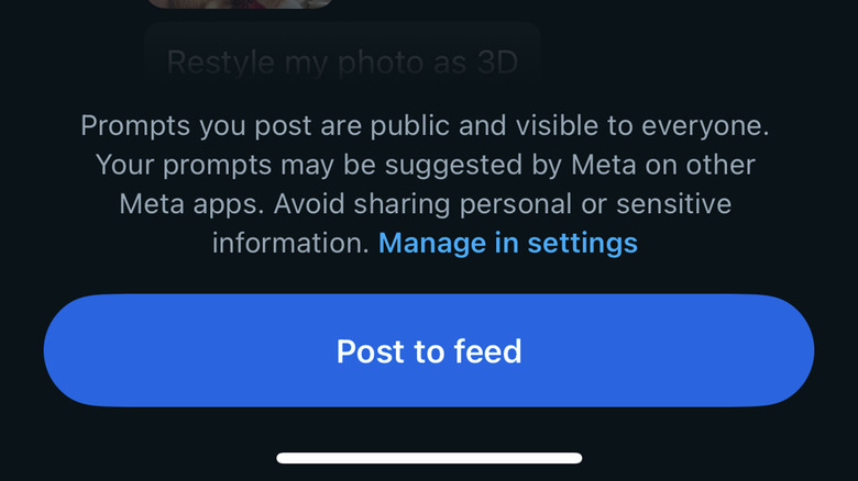 The Meta AI app now includes a brief warning.