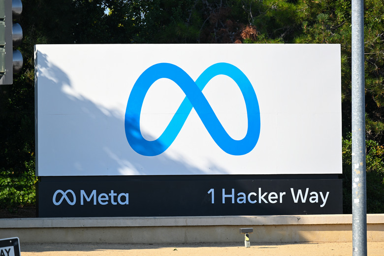 MENLO PARK, CA - AUGUST 5: Meta (Facebook) sign is seen at its headquarters at Menlo Park in California, United States on August 5, 2023. (Photo by Tayfun Coskun/Anadolu Agency via Getty Images)