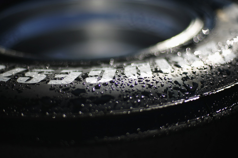 HOCKENHEIM, GERMANY - JULY 19:  Bridgestone tyre detail is seen following qualifying for the German Grand Prix at Hockenheimring on July 19, 2008 in Hockenheim, Germany.  (Photo by Vladimir Rys/Bongarts/Getty Images)