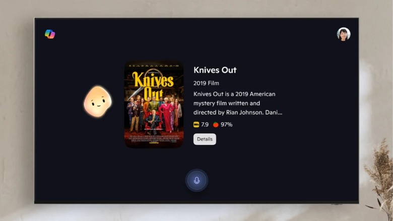 The Copilot interface available on Samsung TVs.