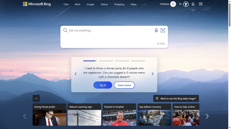 A screenshot showing how Microsoft Bing's AI works.