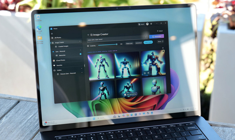 A laptop open with an AI tool.