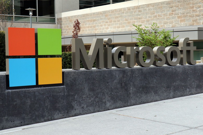 REDMOND, UNITED STATES - 2021/04/27: The Microsoft logo seen at the corporate headquarters in Redmond, United States. The company announced its Q2 earnings on 27th Apr 2021. (Photo by Toby Scott/SOPA Images/LightRocket via Getty Images)