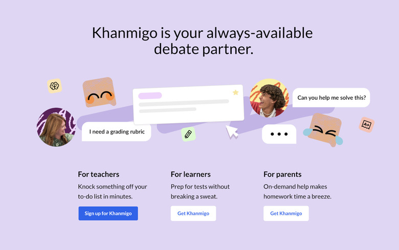 A Screenshot of Khanmigo's website.