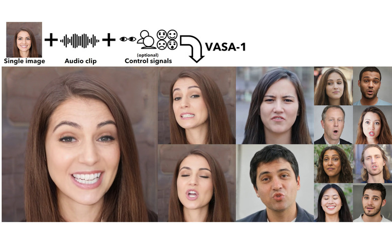 Photos of people's faces with various expressions.