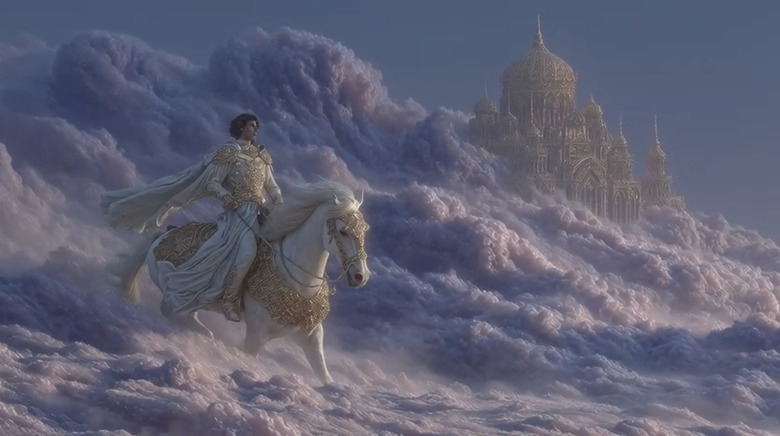 Screenshot from a trailer showcasing Midjourney v1 AI video generation