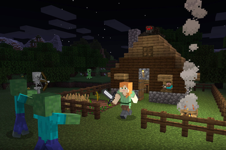 Fighting mobs in 'Minecraft'