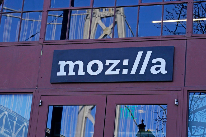 A Mozilla sign is shown at the company's office in San Francisco, Wednesday, April 12, 2023.