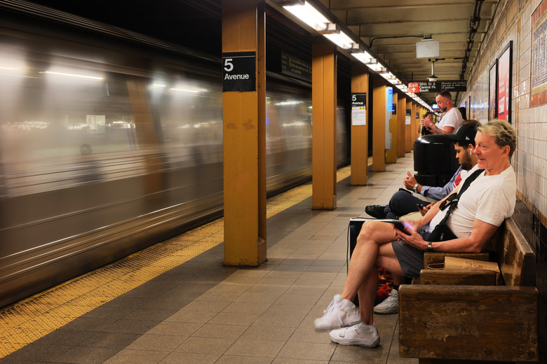 NEW YORK, NEW YORK - JULY 19: People wait for the train at the Lexington Avenue/59th Street subway station on July 19, 2023 in New York City. The MTA board announced that subway and bus fares will increase from $2.75 to $2.90 on August 20, the first fare hike since 2019 and the first increase in the base subway and bus fare since 2015. NYC Transit, LIRR, and Metro-North Railroad fares will also go up 4% and tolls on MTA bridges and tunnels will rise an average of 5.5% and as much as 10% for those who don't have E-Z Pass as well on August 6th.  (Photo by Michael M. Santiago/Getty Images)