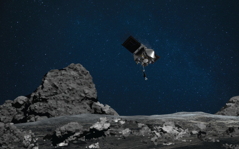 OSIRIS-REx over asteroid Bennu