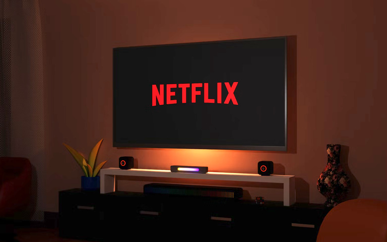 Netflix logo on a TV.