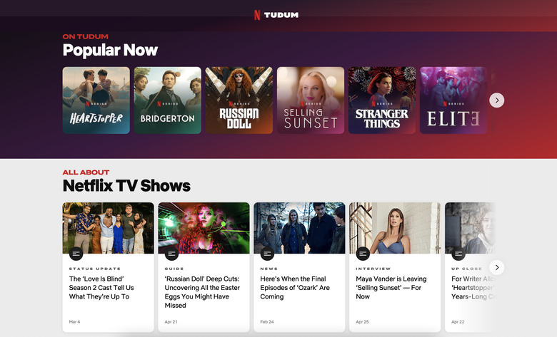 its the homepage of Tudum