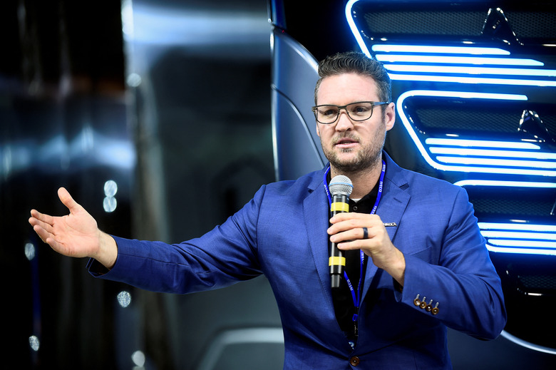 FILE PHOTO: CEO and founder of U.S. Nikola Trevor Milton attends a news conference held to presents its new full-electric and hydrogen fuel-cell battery trucks in partnership with U.S. Nikola, at an event in Turin, Italy, December 3, 2019. REUTERS/Massimo Pinca/File Photo