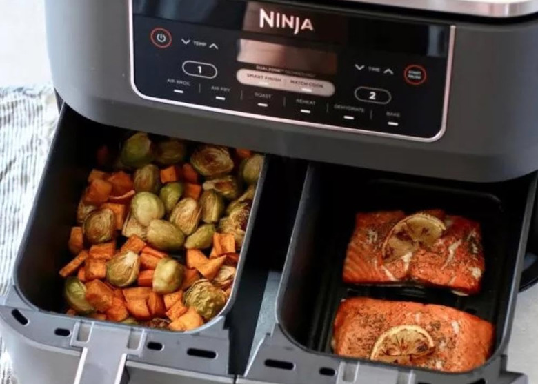 An air fryer in action.