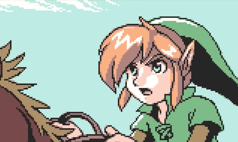 Link on a horse. 