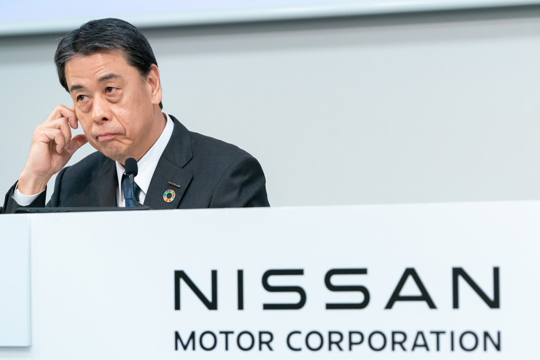 YOKOHAMA, JAPAN - FEBRUARY 13: Nissan Motor CEO Makoto Uchida attends a press conference on February 13, 2025, in Yokohama, Japan. Nissan announced its third-quarter financial results and the end of merger negotiations with Honda, which aimed to create the world's third-largest automotive group. (Photo by Tomohiro Ohsumi/Getty Images)