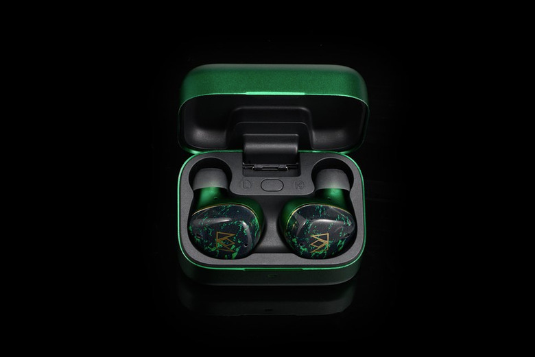 Some earbuds in a case.