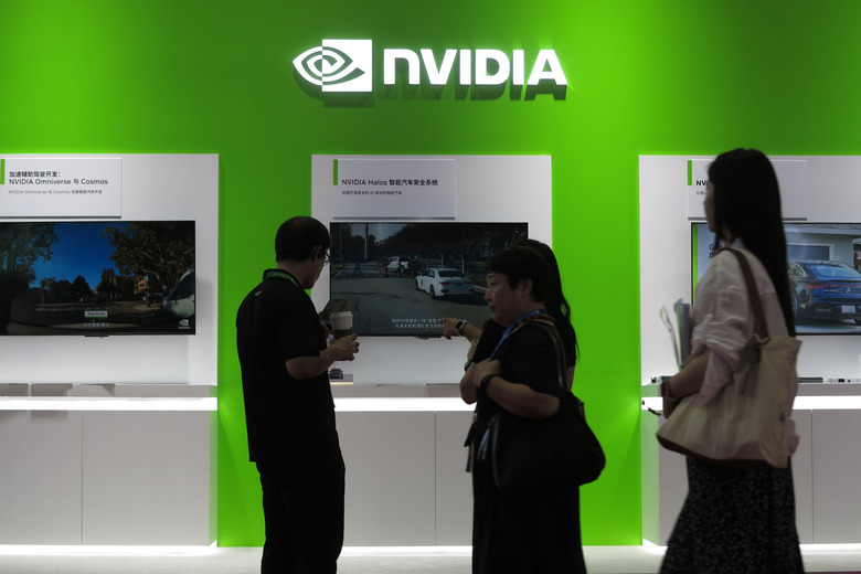Visitors visit the NVIDIA booth at the 3rd China International Supply Chain Expo in Beijing, China, on July 20, 2025. (Photo by Costfoto/NurPhoto via Getty Images)