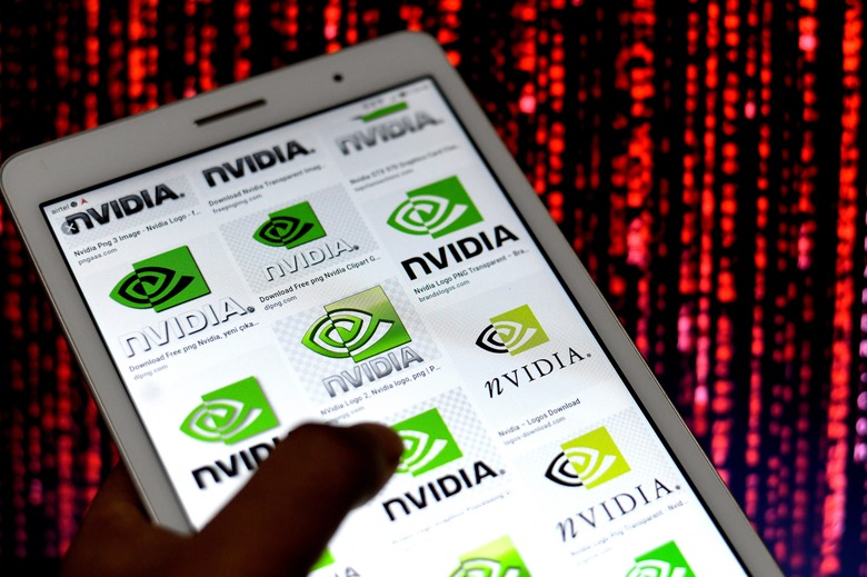 INDIA - 2021/06/13: In this Photo illustration the Nvidia Logos seen displayed on an Android phone. (Photo Illustration by Avishek Das/SOPA Images/LightRocket via Getty Images)