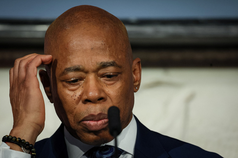 New York City Mayor Eric Adams attends a press conference at City Hall in Manhattan, in New York City, U.S., March 19, 2024. REUTERS/Brendan McDermid