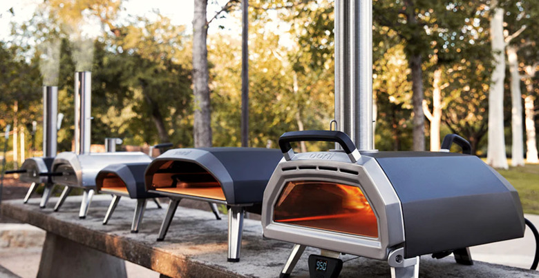 A bunch of pizza ovens.