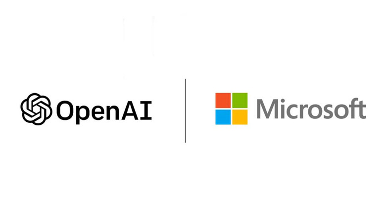 The OpenAI and Microsoft logos laid next to each other.